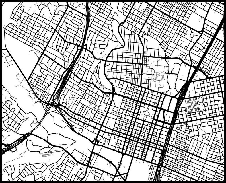 Austin wall art prints Austin city map print Travel maps wall art posters City map print of Austin Texas prints Austin poster