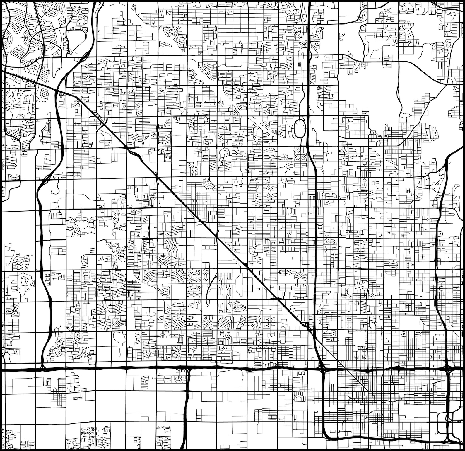 Phoenix city map print Phoenix wall art prints Travel maps Etsy