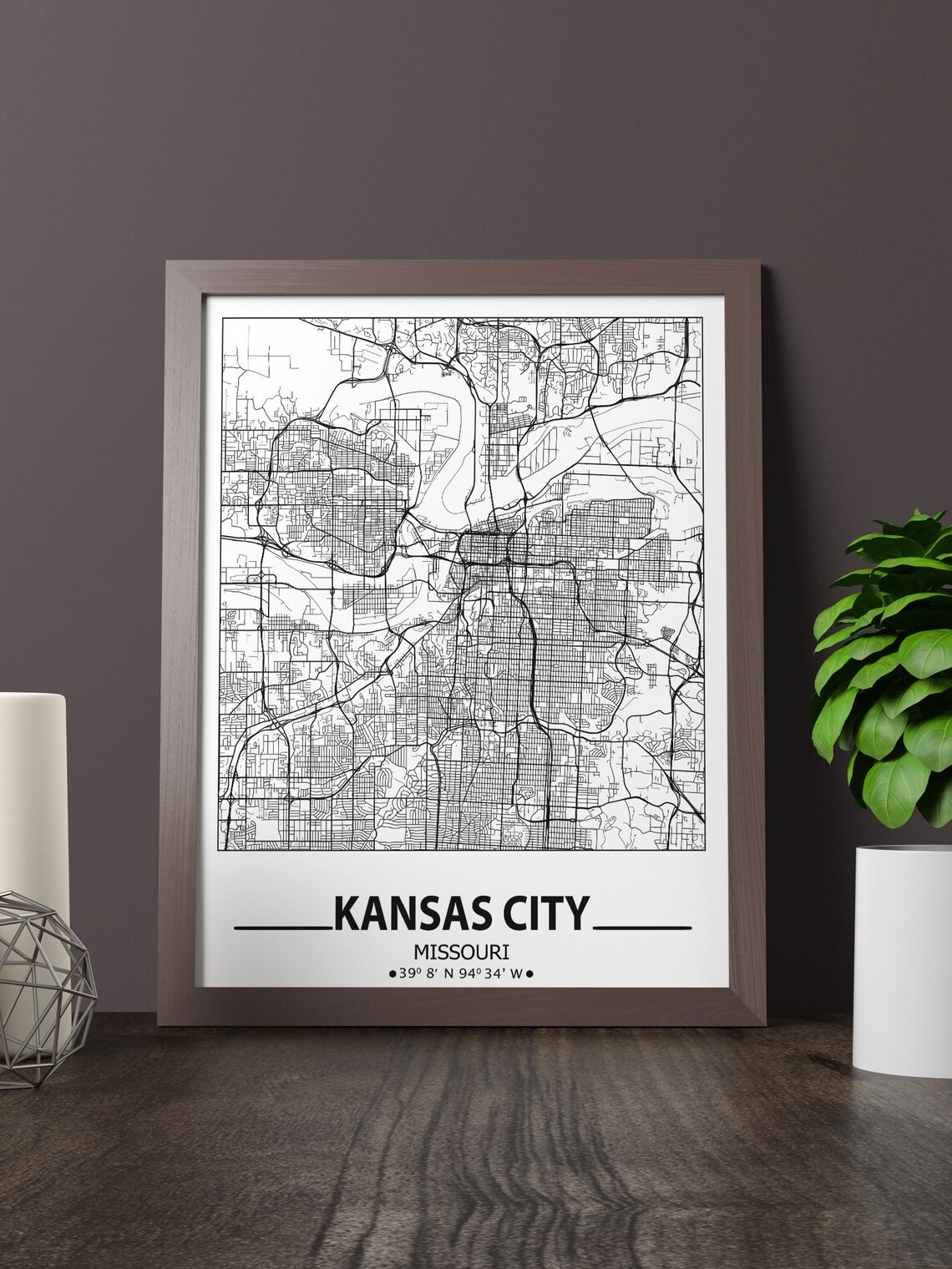 Kansas City map print Kansas City wall art prints Travel | Etsy