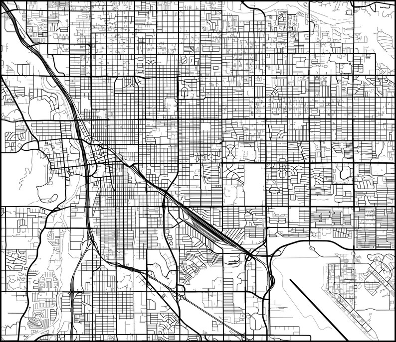 Tucson city map print Tucson wall art prints Travel maps | Etsy