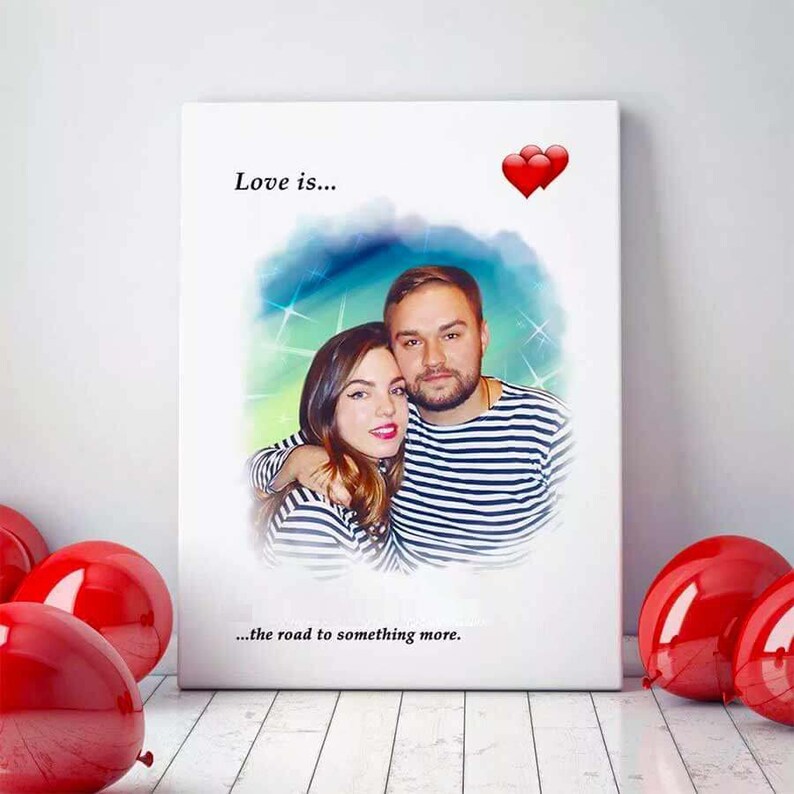 Custom portrait from photo Custom family portrait Valentine\u2019s gift for husband Couples portrait Custom portrait illustration