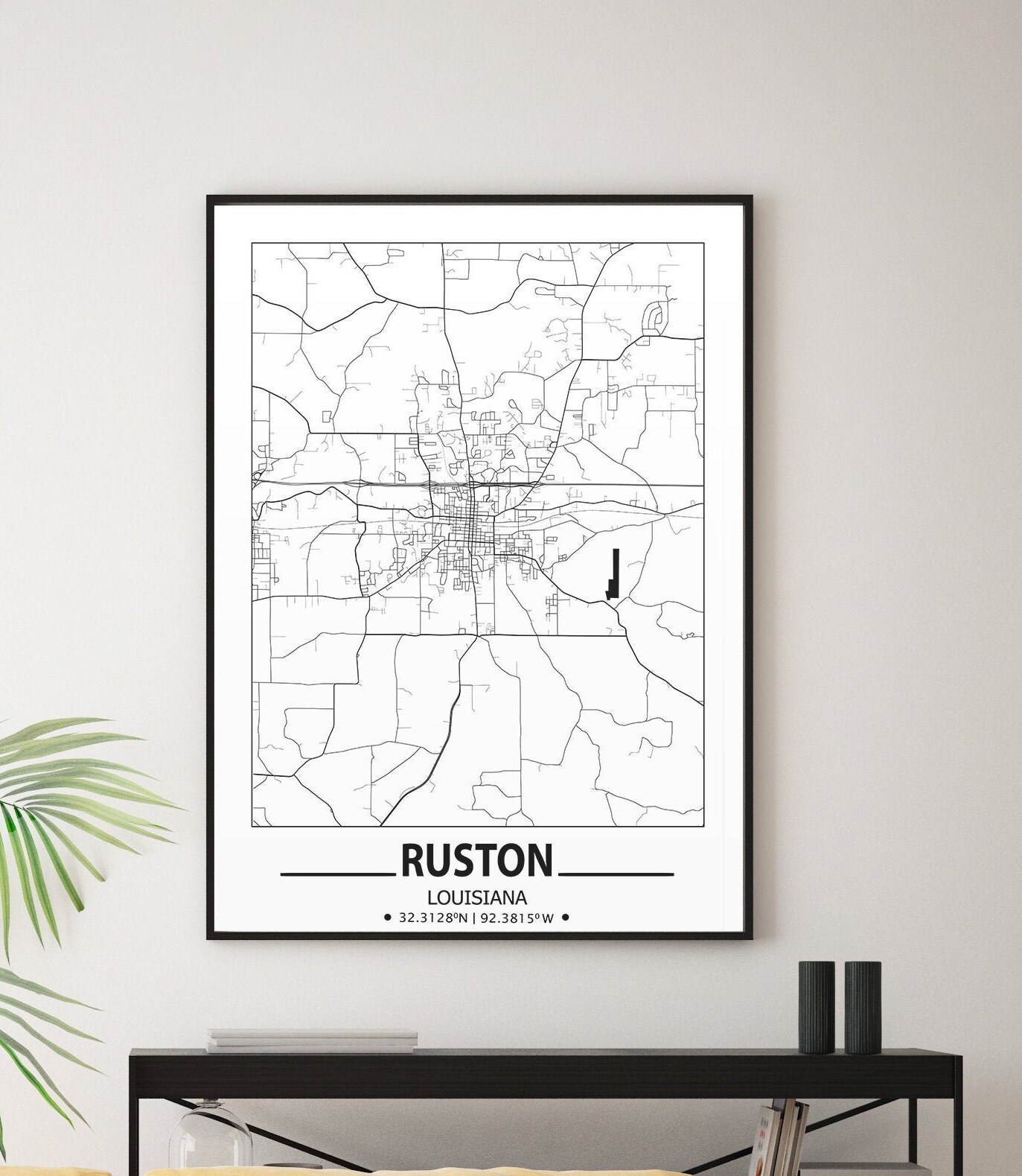 Ruston Map Print Louisiana USA Map Art Poster City Road Map  Etsy