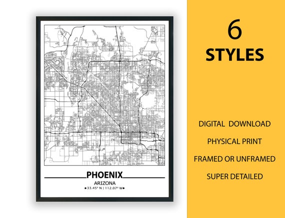 Phoenix Area Map Print