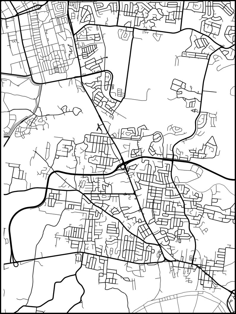 Clarksville map print Clarksville wall art prints Travel Etsy