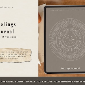 Feelings Journal - Emotions Journal, Thought Journal, Therapy Diary