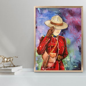 Rcmp Print: "Written In The Stars" Aquarell Malerei Polizistin Salutieren, Geschenk für rcmp , Geschenk für Sie."