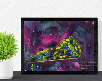 Wolf Print: "Balance", Watercolor Wolf Painting By Artist. Wolf Art Print, Wolf Decor, Wolf Painting, Wolfdog Art, Wolves Handmade