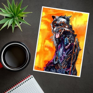 Wolf Card: &quot;Totem&quot; Watercolor Painting of Two Wolves Play Fighting, Wolf Greeting Card, Notecard, Card For Wolf Lovers, Wolfdog, Wolves