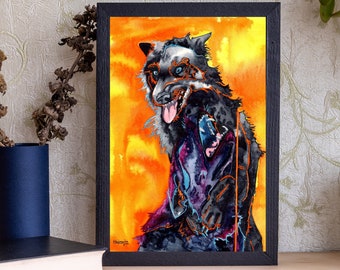 Wolf Print: "Totem", Watercolor Wolf Painting By Artist. Wolf Art Print, Wolf Decor, Wolf Painting, Wolfdog Artwork , Wolves Handmade