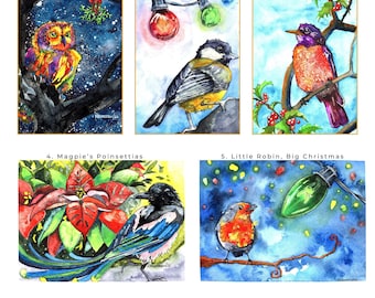 Build Your Own Christmas Card Pack From 15 Watercolor Designs. Mix & Match ANY Cards. Christmas Card | Christmas Cards | Holiday Card Pack