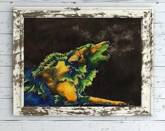 Wolf Print: "Earthbound" Watercolor Painting- Limited Edition Art