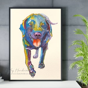 Labrador Print: "Shae" Watercolor Gift for Labrador Dog Lovers, Chocolate Lab, Yellow Lab, or Black Lab Puppy Wall Decor, Chocolate Labrador