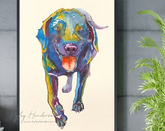 Impresión de acuarela de Labrador: "Shae", regalo para amantes de los perros