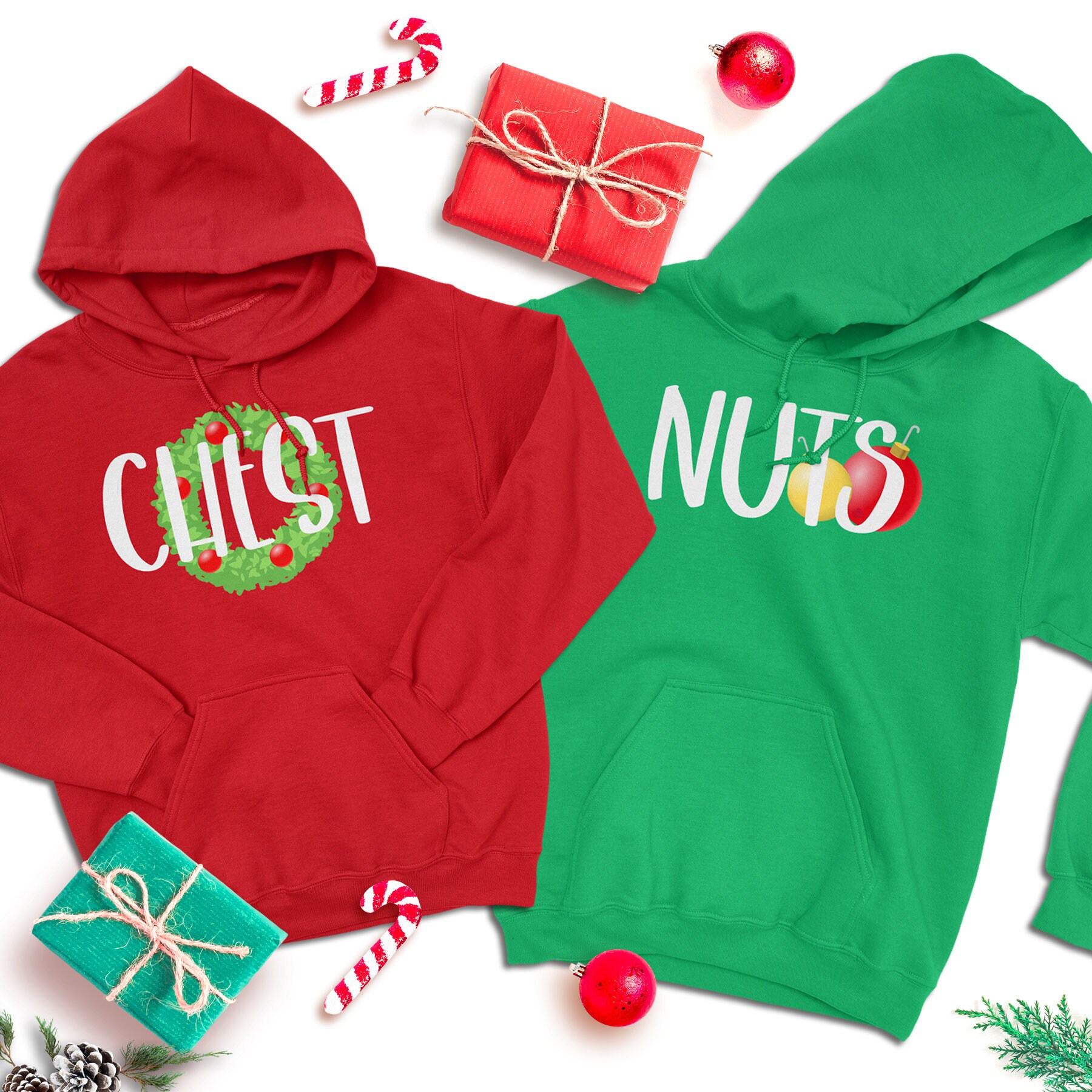 Chest Nuts Couples Christmas Shirts 