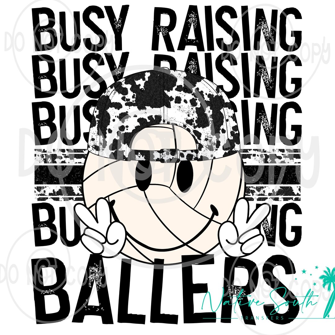 Busy Raising Ballers Volleyball Cow Cap Print/volleyball Etsy