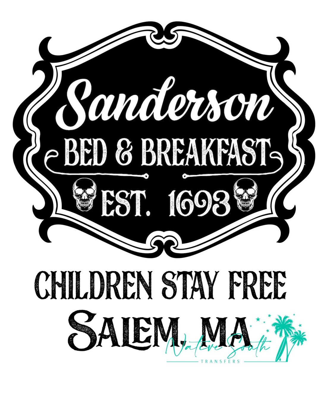 Sanderson Bed &amp; Breakfast Sublimation Print/diy Sublimation/ Ready to ...