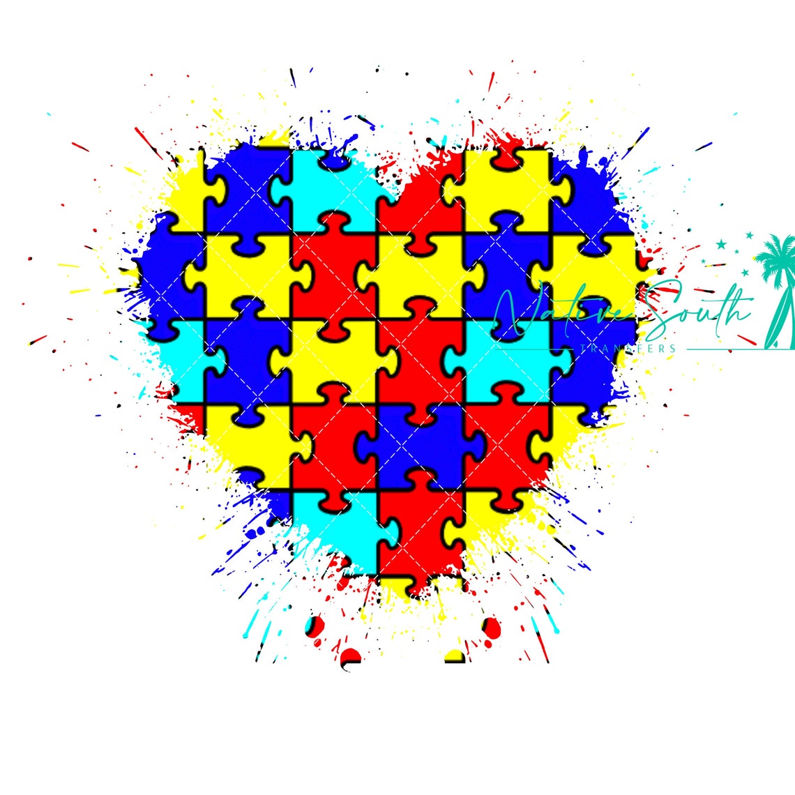 Puzzle Piece Heart Autism Awareness Print / Autism Print/ - Etsy Australia