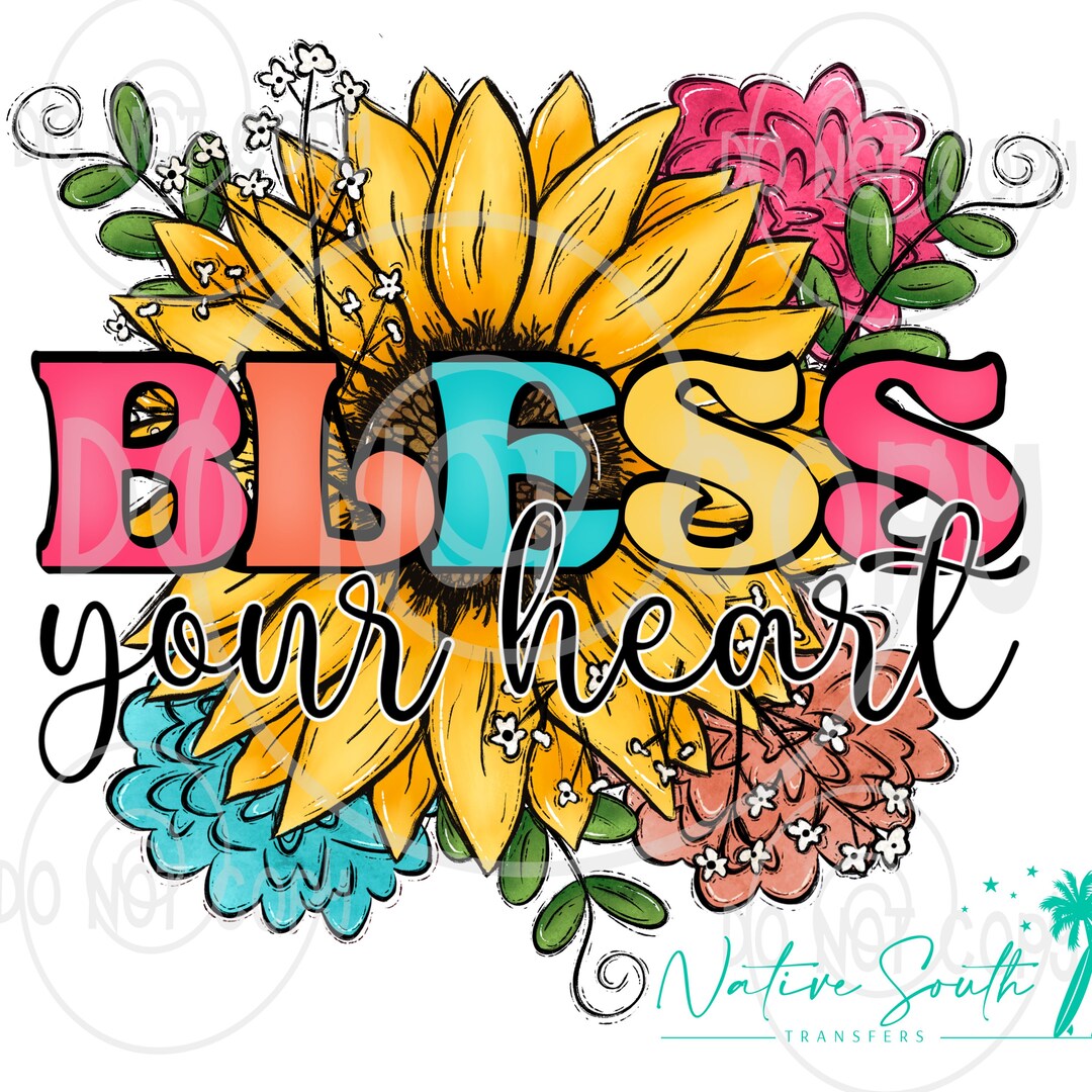 Bless Your Heart Print/ Colorful Print/sublimation Print/diy ...