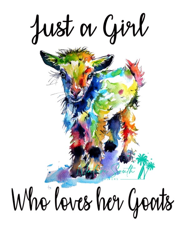Just A Girl Who Loves Goats T-Shirt Goat Watercolor Gifts Just A Girl Who Loves Goats T-Shirt Goat Watercolor Gifts