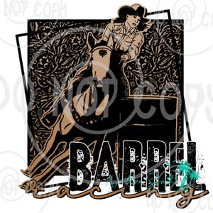 Barrel Racing DTF Print: Rodeo Ready to Press Transfer