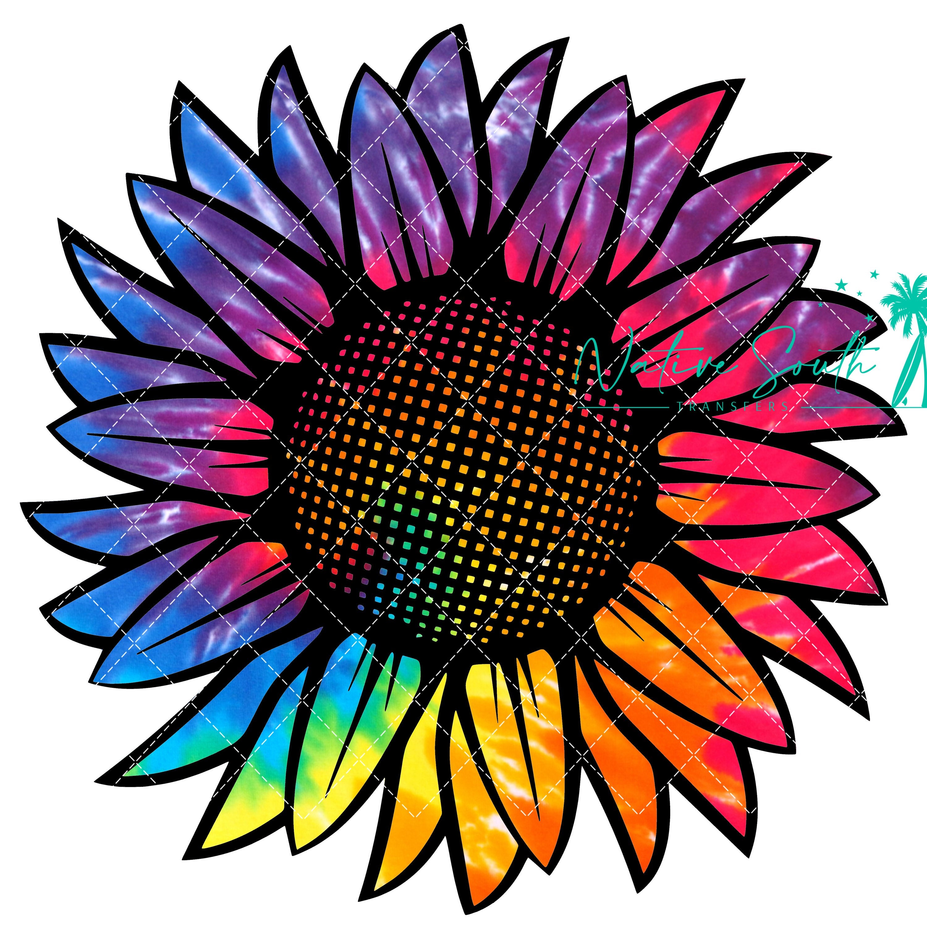 Tie Dye Sunflower Print / Summer Print/ Sublimation Print/diy Etsy