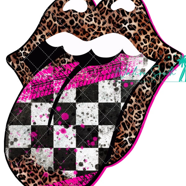 Leopard mouth checked tongue print  /  Heat press ready Print/ Sublimation Print/DIY sublimation/ ready to press transfer/No digitals sold