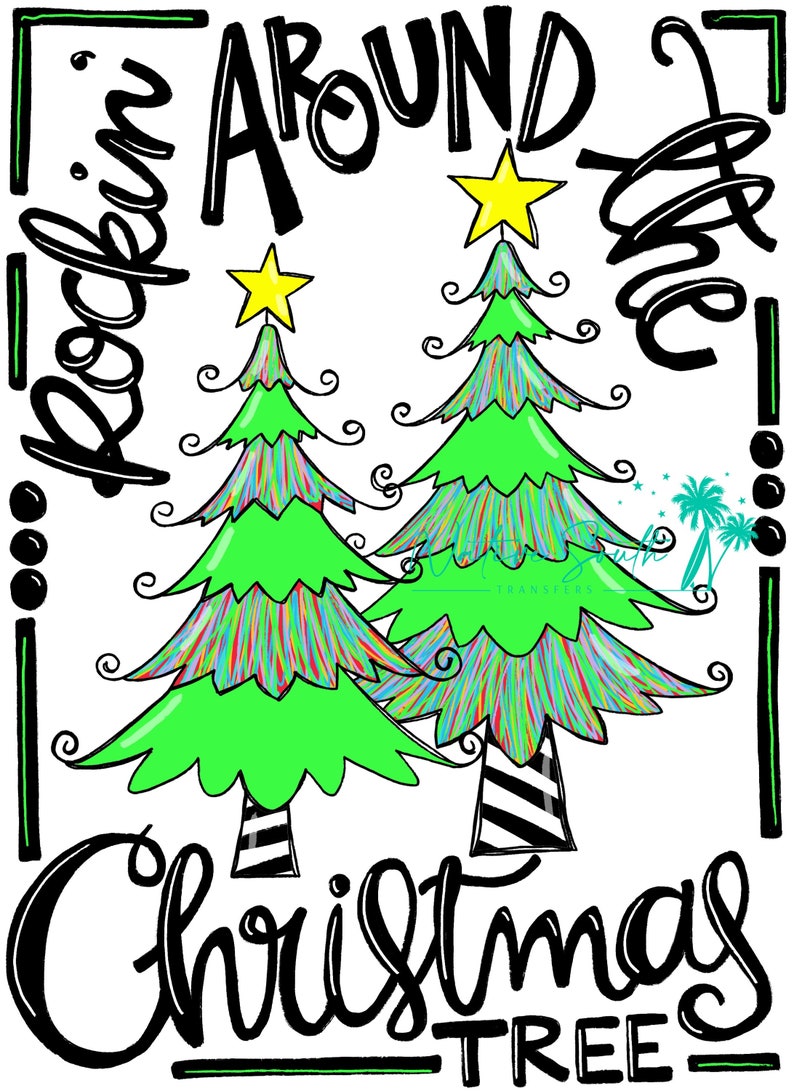 Rockin Around the Christmas Tree Print / Christmas Print/ - Etsy