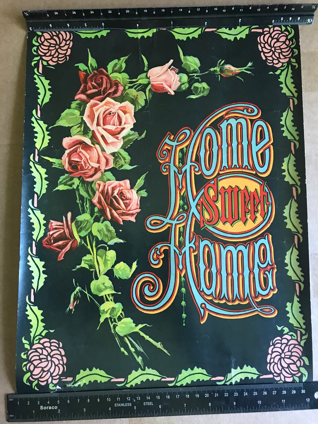 Home Sweet Home Antique Victorian Lithograph print only Etsy.de