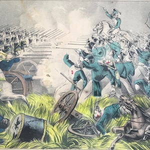 Battle of Buena Vista. Fought Feb 23rd, 1847 (452) - N. Currier - Sm folio - Original hand colored lithographic print