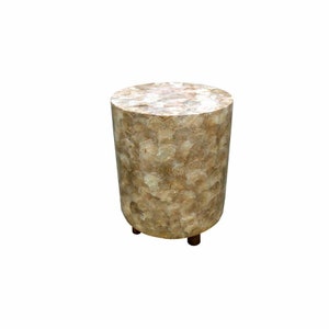 Capiz Shell Round Stool