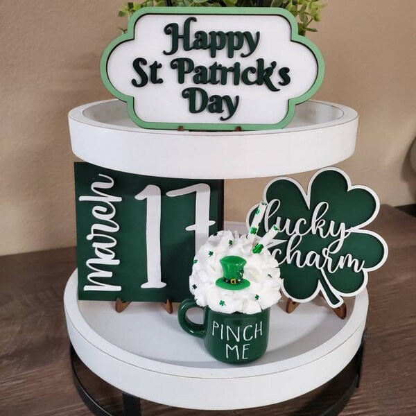 St Patricks Day Tiered Tray Decor Etsy