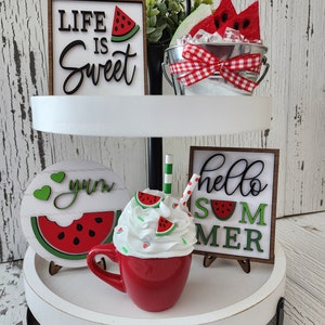 Watermelon/Summer Tiered Tray Decor