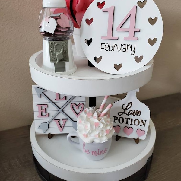 Valentine's Day Tiered Tray Decor