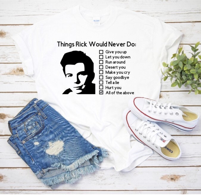 Never Gonna Give You Up Rickroll - Rick Astley  Kids T-Shirt for Sale by  IllustrationSh
