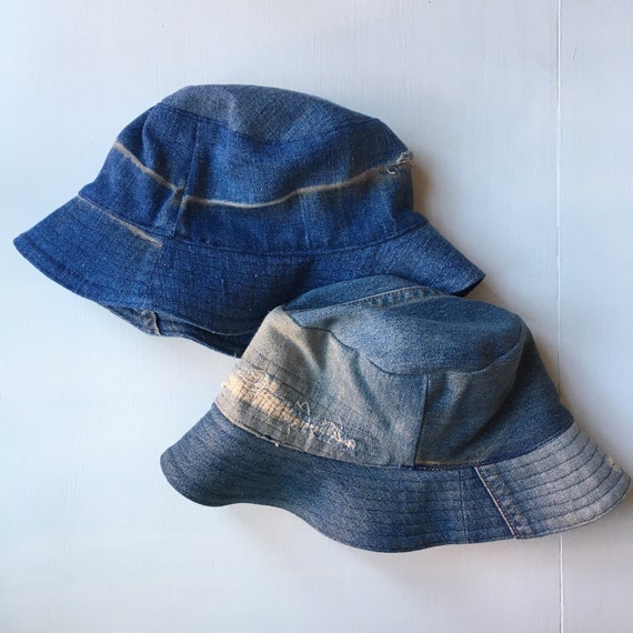 Reversible Denim Bucket Hat Upcycled 