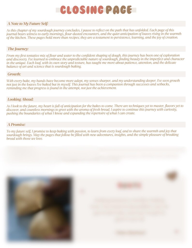 Baking Notes.pdf Sourdough Baking Journal - Printable PDF for Tracking Your Fermentation ...