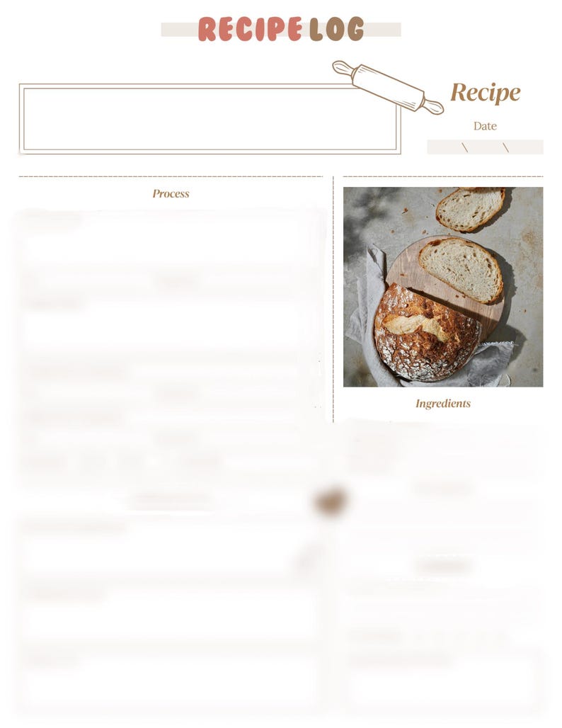 Sourdough Baking Journal - Printable PDF for Tracking Your Fermentation ...