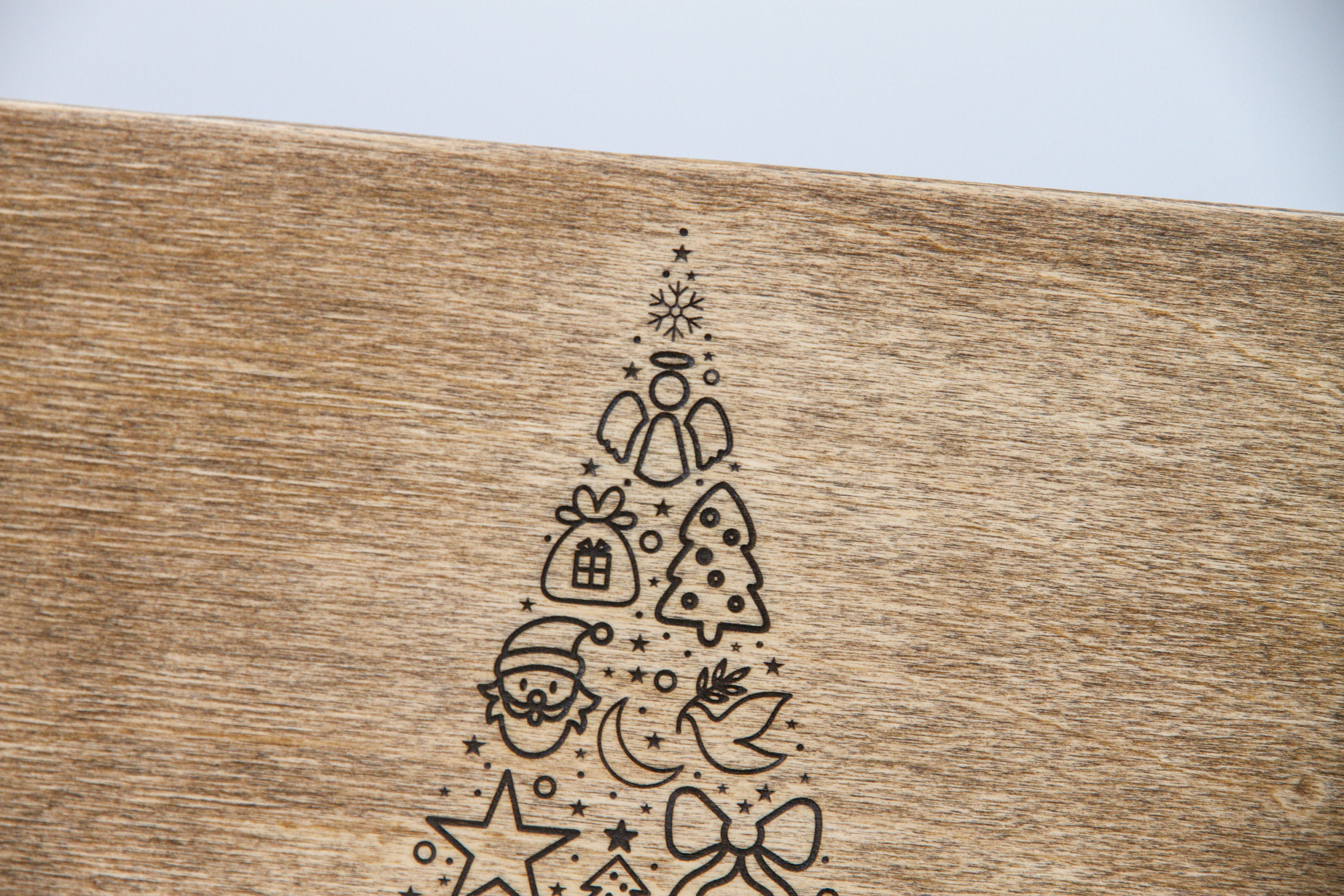 Iconic Christmas Tree Engraved Wood Panel Christmas Etsy
