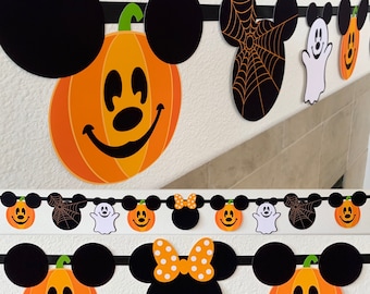Guirnalda de Halloween inspirada en Disney / Guirnalda de Disney | Decoración de Halloween | Halloween de Disney / Guirnalda de Halloween / Decoración de habitación de resort Disney