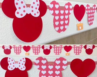 Disney Valentines Banner |  Mickey Valentines Decoration |  Disney Valentines | Disney Garland |  Holiday Decor | Minnie Mouse Valentines