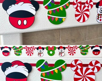 Disney Holiday Banner |  Mickey Christmas Decoration |  Disney Christmas | Disney Garland | Disney Decor | Holiday |Disney Resort Decor