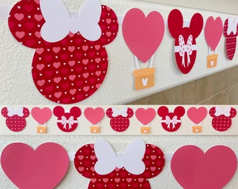 Disney Valentines Banner |  Mickey Valentines Decoration |  Disney Valentines | Disney Garland |  Holiday Decor | Minnie Mouse Valentines