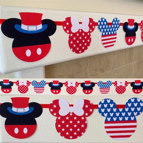 Disney 4th of July Banner |  Mickey 4th of July Decoration |  Disney Summer Banner | Disney Garland |  Disney Holiday | Independence Day