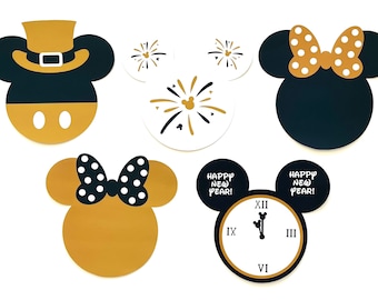 5 Disney Holiday Decorations / New Year's Decor / Disney New Year's / Window and Wall Decoration / Disney Resort Decoration / Mix and Match