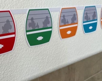 Disney MINI SKYLINER BANNER / Disney Skyliner / Disney Gondola  /  Skyliner Garland / Disney Banner / Disney Resort Room Decoration