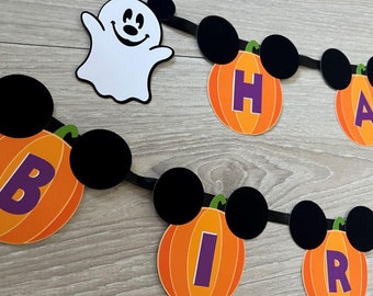 Disney Birthday Halloween Garland |  Disney Halloween Banner | Happy Birthday Garland | Birthday Decoration | Disney Halloween Birthday