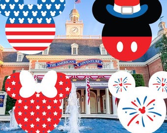4 Disney 4th of July Decorations / Disney Independence Day Decor /Disney Holiday /Window Decoration /Disney Resort Decoration /Mix and Match
