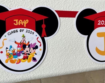 Disney Graduation Banner |  Disney Fab 5 Decoration |  Disney Banner | Disney Party Decoration |Disney Graduation Garland |Resort Room Decor