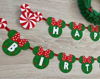 Disney Birthday Holiday Banner |  Disney Christmas Banner | Happy Birthday Garland | Birthday Decoration