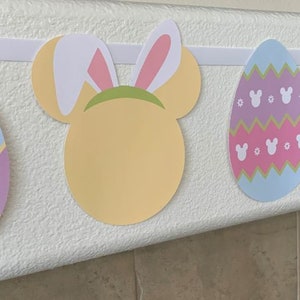 Disney Easter Banner Mickey Easter Decoration Disney Spring Banner Disney Easter Garland Disney Holiday Decor Disney Resort Decor image 3